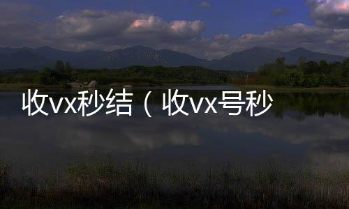 收vx秒结（收vx号秒结账）