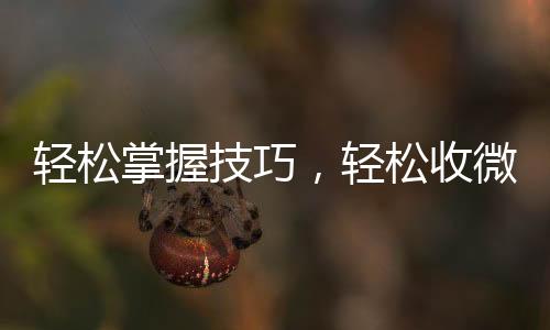 轻松掌握技巧，轻松收微信号，拓展人脉无压力！