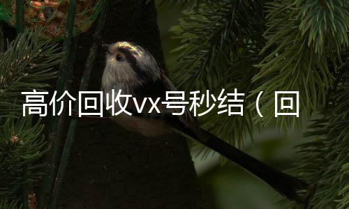 高价回收vx号秒结（回收微信号秒结）