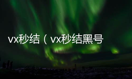vx秒结（vx秒结黑号交易平台）