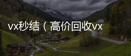 vx秒结（高价回收vx秒结）